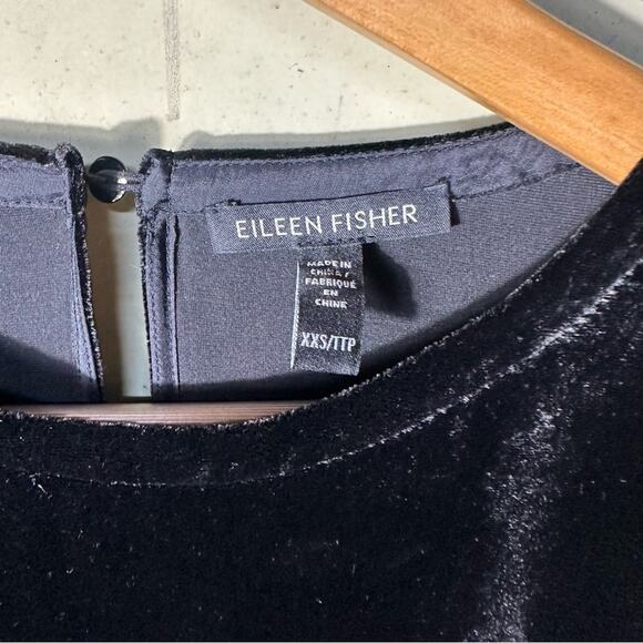 Eileen Fisher Velvet Crew Neck Dress Black Size XXS - Picture 10 of 12